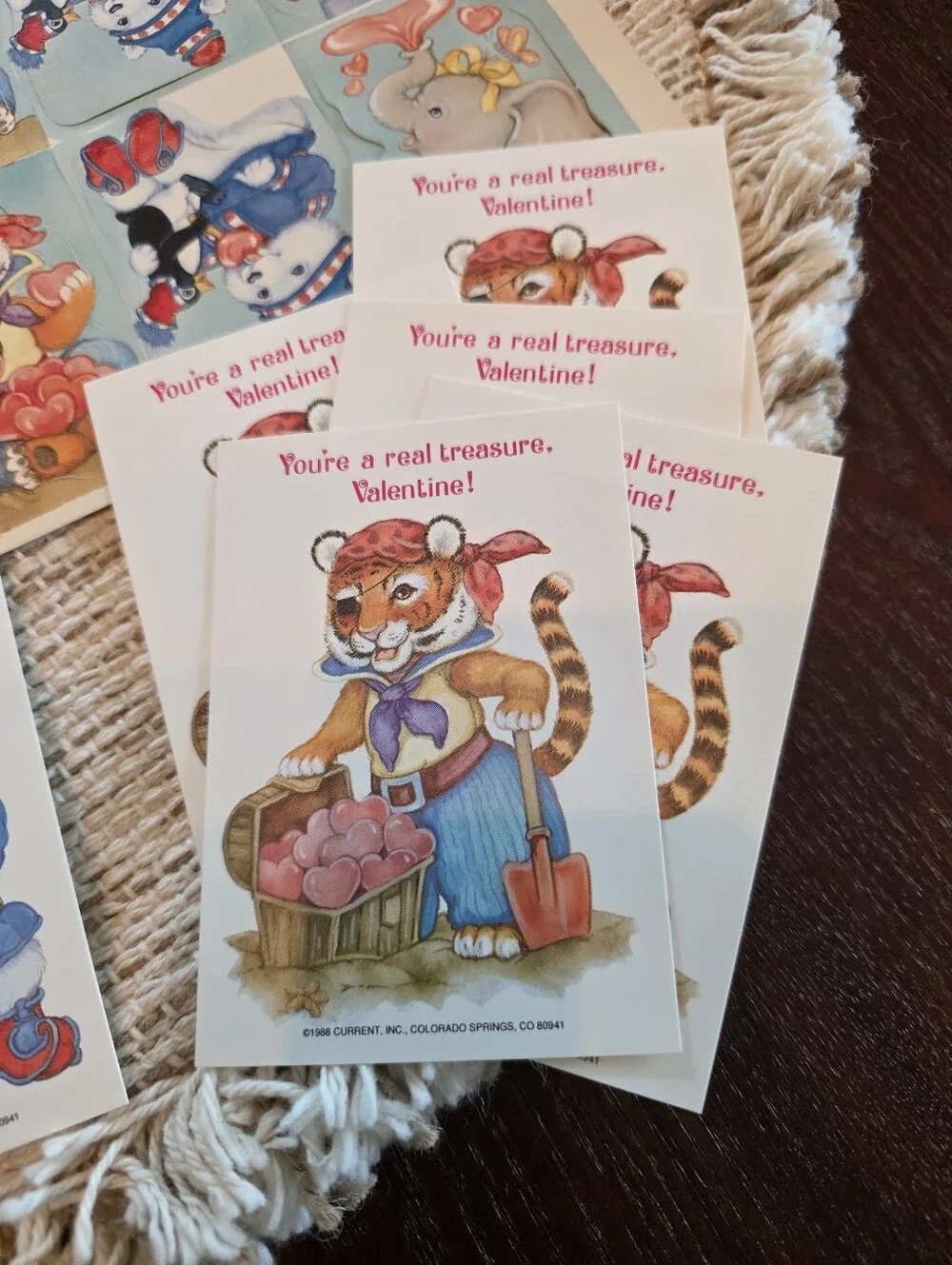 Valentine's Day Cards 1988 Current Brand Vintage Animals